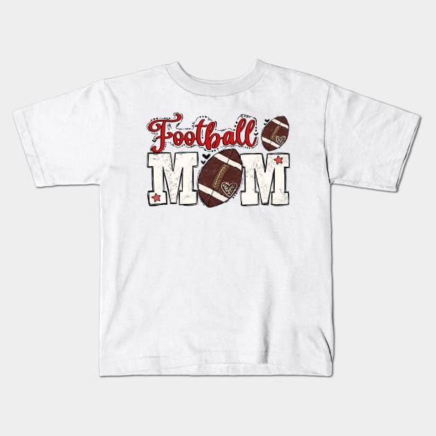 Football mom Kids T-Shirt by Red Bayou